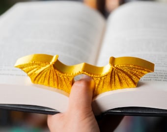 Bat Wings Book Page Holder, 3D Printed Thumb Rest - Fantasy Reader Gift