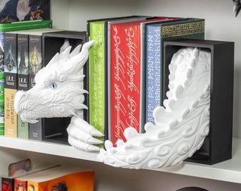Cloud Dragon Book Nook, 3D Printed Fantasy Shelf Insert, Mythical Bookshelf Decor