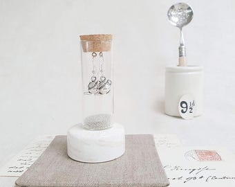 Silver Teapot Earrings in a Bottle