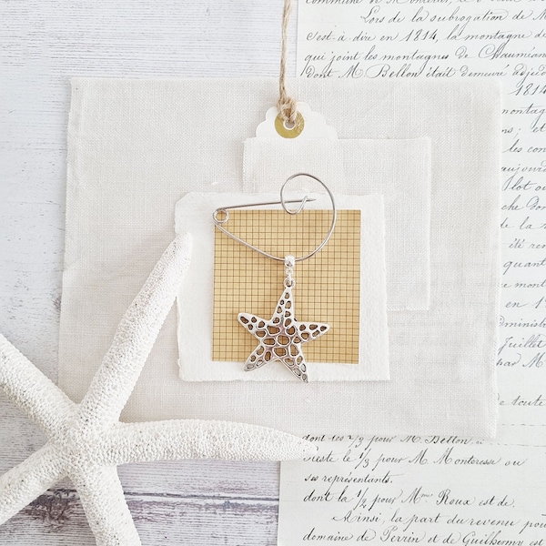 Starfish Pin Brooch - Starfish Brooch - starfish Gift - Gift Idea - Gift For Her - Shawl Brooch - Vintage Brooch - Lapel Pin - Zamsoe