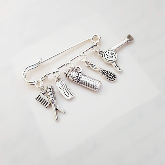 Hairdresser gifts personalised teacher gift hair stylist pin brooch