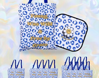 Young, Was Wild & Free by Grace Medium Animal print Canvas Tote Bag – Grace-Rooted
