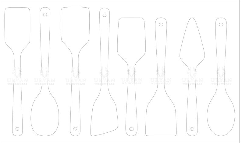 Spatula Pattern Spatula Carving Template Pack – Vol.7 - Etsy