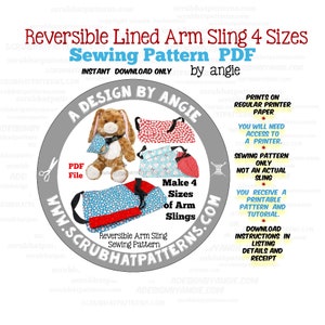 Arm Sling Cast Cover Sewing Pattern 4 Sizes Childrens to Adult with Teddy Bear or Doll Cast Cover PDF printable digital tutorial download image 3