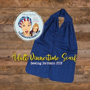 Adult Bib Sewing Pattern Dinner Scarf Pdf Download For Dining image 3