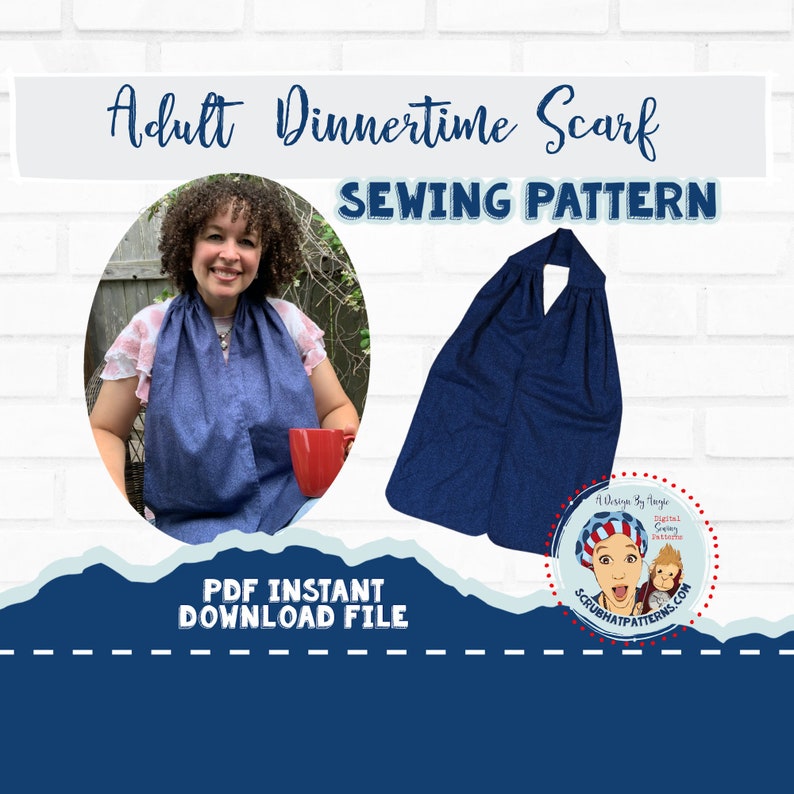 Adult Bib Sewing Pattern Dinner Scarf Pdf Download For Dining image 2