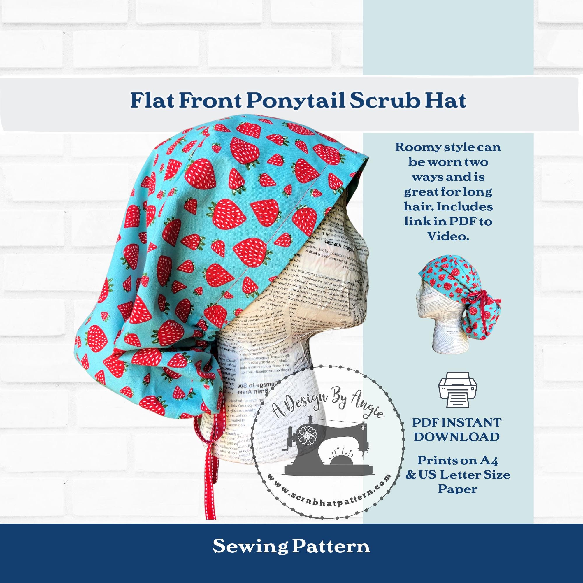Gain tip design スタッズ ウールハット ルード Ponytail Scrub Cap Sewing Pattern Flat Front With Video Pdf