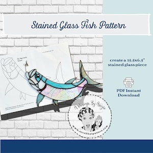 Stained Glass Fish Pattern For Dad Gift  - Tarpon Suncatcher - Instant Download PDF