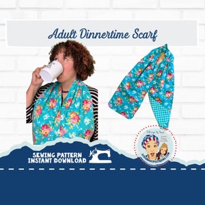 Adult Bib Sewing Pattern Dinner Scarf Pdf Download For Dining image 1