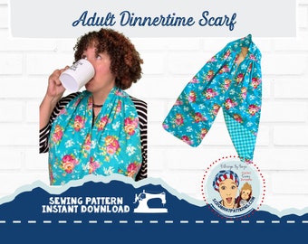 Adult Bib Sewing Pattern Dinner Scarf Pdf Download For Dining