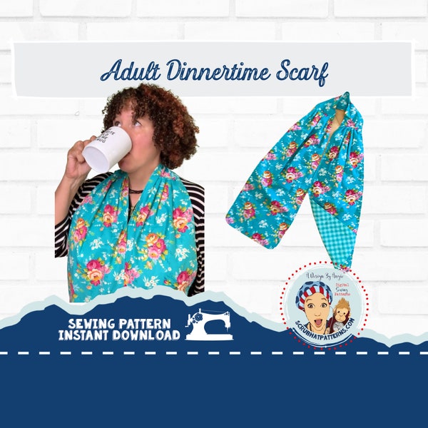 Adult Bib Sewing Pattern Dinner Scarf Pdf Download For Dining