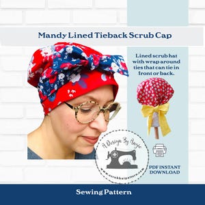 Tutoriel de bonnets à récurer faciles à coudre Instructions pour casquette d'infirmière réversible doublée TÉLÉCHARGER Mandy