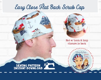 Scrub Cap Sewing Pattern Surgical Hat chef hat pdf Instructions No Waste Uses A Fat Quarter