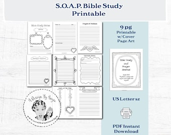 Soap Method Prayer Journal and Bible Study Printable Pdf