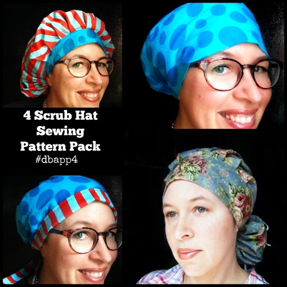 DIY Scrub Hat Sewing Pattern tutorial Four Women's | Etsy