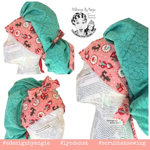 Ponytail Scrub Cap Pattern w/cordlock PDF Download image 2