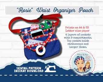 Nurse Fanny Pack Pattern Sewing Tutorial PDF Waist Pouch For Medical / Vet Tech The Rosie Nurse Tool Kit Gift