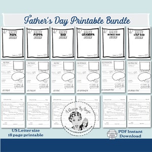 Papa en prime pour la fête des pères | Papa | Grand-père | Papy | Beau-père | Ensemble Papa Ad Lib About Imprimable pour enfants