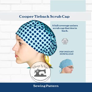 Wzór na czepek chirurgiczny Czapka chirurgiczna Cooper Unisex, samouczek PDF, czapka ze ściągaczem, łatwa do uszycia dla początkujących