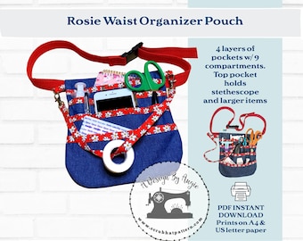 Nurse Fanny Pack Pattern Sewing Tutorial PDF Waist Pouch For Medical / Vet Tech The Rosie Nurse Tool Kit Gift DOWNLOAD