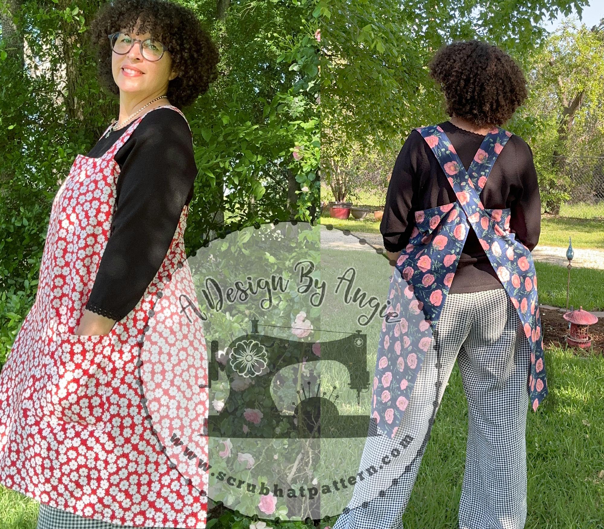 Ellen Crossover Kitchen Apron Sewing Pattern for a Cross Back Coverall ...