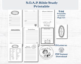 SOAP Method Girls Prayer Journal and Bible Study Devotional Pdf Printable Pages