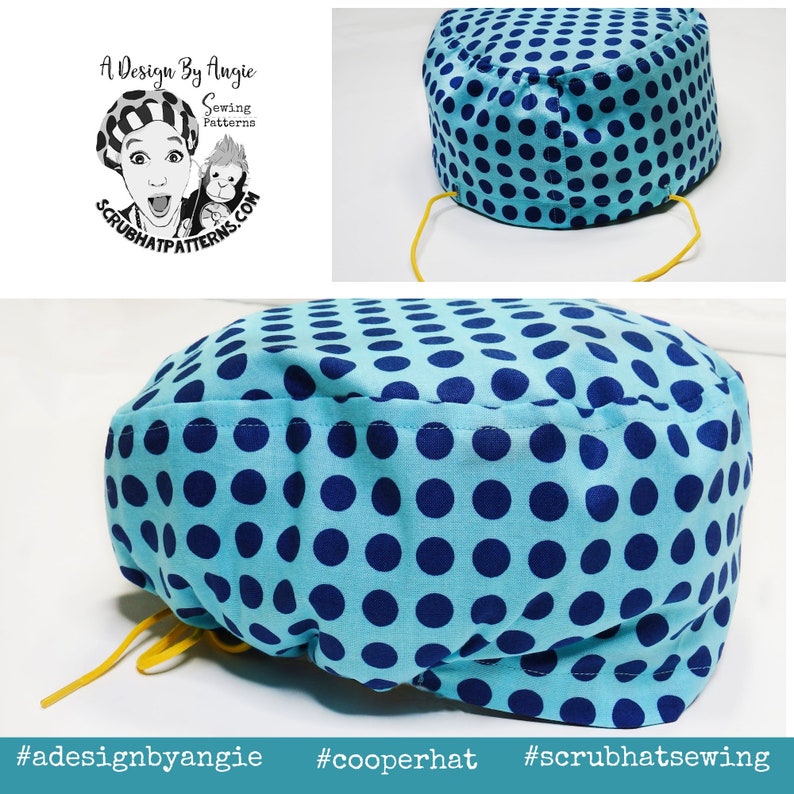 Scrub Cap Pattern with Ties for Doctors and Nurses Printable PDF Scrub Hat Sewing Tutorial The Cooper image 3