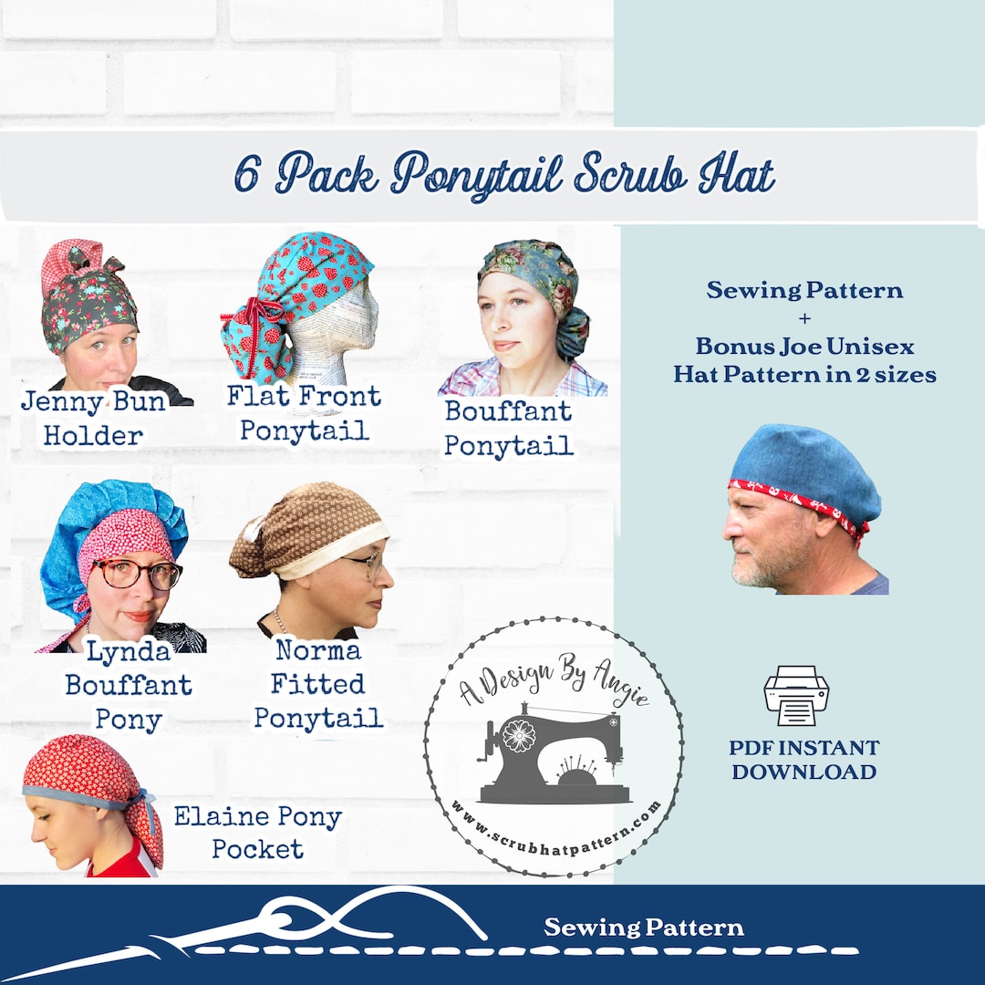 Ponytail Scrub Cap Pattern 6 Pack Sewing Pattern Bundle With High Bun Scrub Hat Bouffant Surgical Cap for Long Hair PDF Instant Download - Etsy ponytail-scrub-cap-pattern-6-pack-sewing-pattern-bundle-with-high-bun-scrub-hat-bouffant-surgical-cap-for-long-hair-pdf-instant-download-etsy