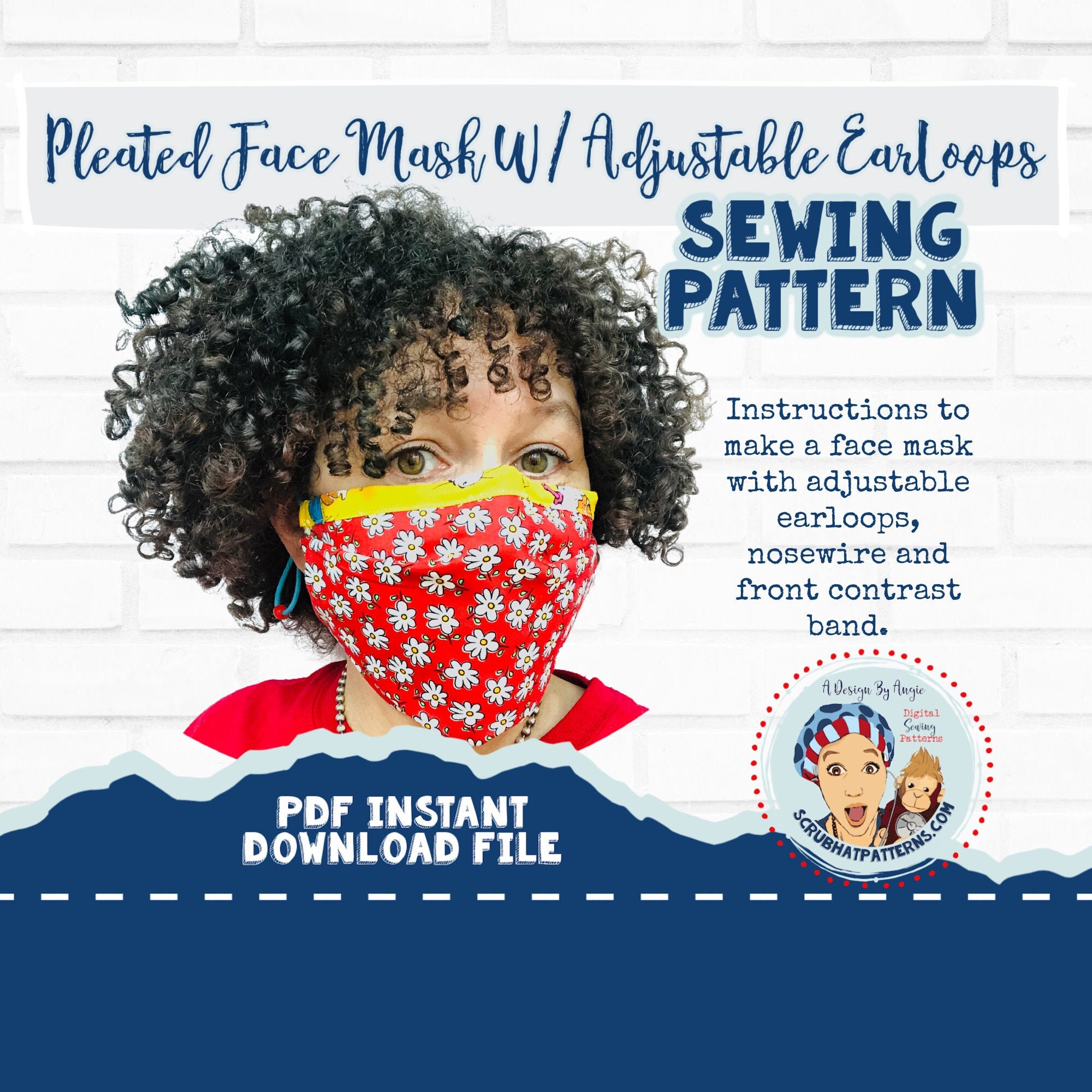 Download Face Mask Sewing Pattern Printable Downloadable Pdf Reversible Etsy