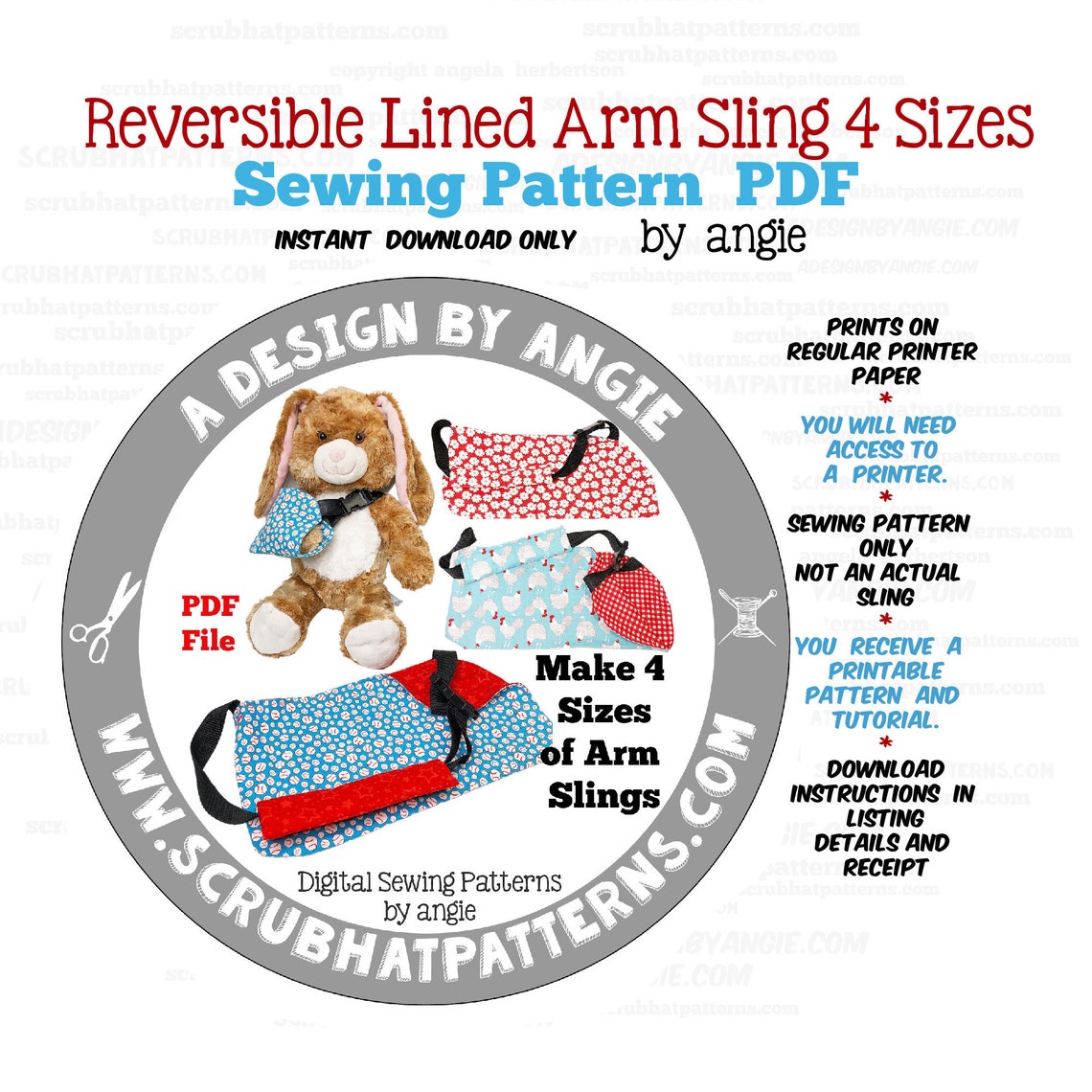 Arm Sling Cast Cover Sewing Pattern 4 Sizes Childrens to Adult Etsy