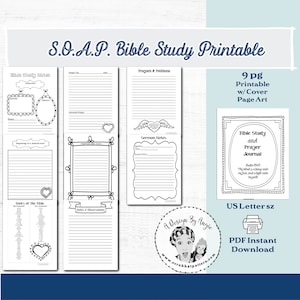 Soap Method Prayer Journal and Bible Study Printable Pdf