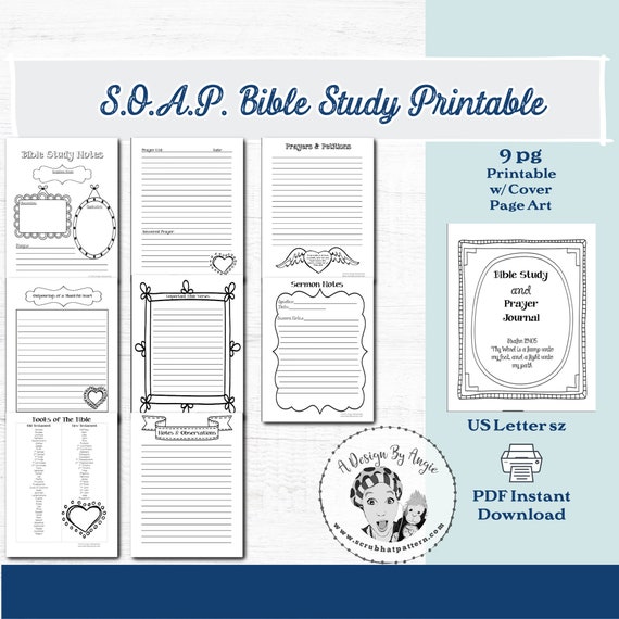 Soap Method Prayer Journal and Bible Study Printable Pdf