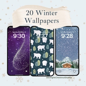 Winter Themed Smartphone Wallpapers, Winter Aesthetic, Winter Pattern Phone Wallpaper, Winter Gemstone Wallpaper, Snowflakes