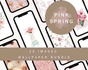 Paquete de fondos de pantalla rosas de primavera para teléfono (descarga digital)