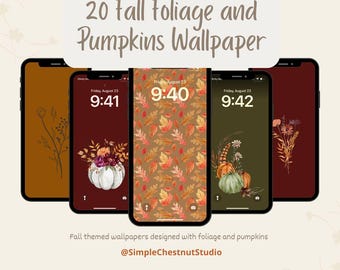 Fall Themed Smartphone Wallpapers, Fall Aesthetic, Autumn Phone Wallpaper, Earth Tone Background, Fall Foliage, Pumpkins, Fall Flowers