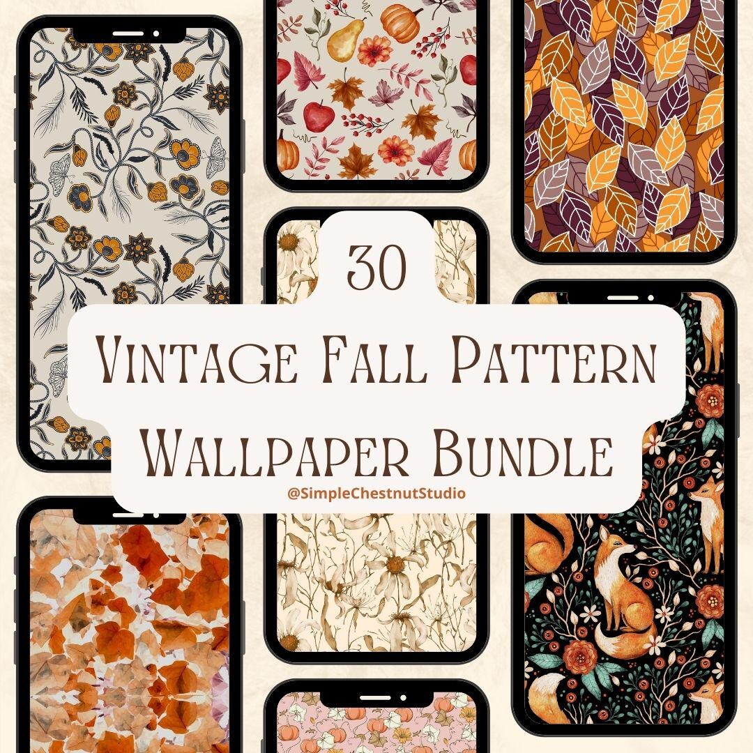 Fall Themed Smartphone Wallpapers, Vintage Patterns, Fall Aesthetic ...