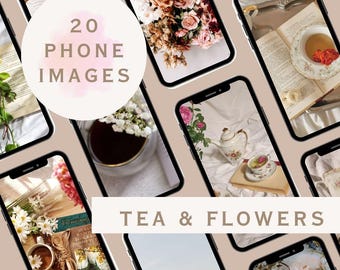 Paquete de fondos de pantalla florales de primavera para teléfono, elegante pantalla de bloqueo floral (descarga digital)