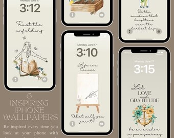 Inspirational Boho iPhone Wallpaper, Watercolor iPhone Background, Neutral Boho iPhone Wallpaper, Motivational Quotes Wallpaper,