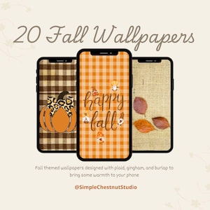 Fall Themed Smartphone Wallpapers, Fall Aesthetic, Plaid Background, Gingham Background, Burlap Background, Fall Lock Screen, Pumpkin Phone