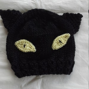 Hand Knitted Monster Cat Baby Hat - Halloween Costume (9-12 Month)