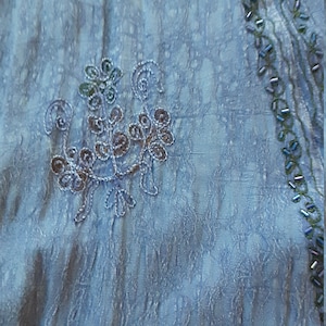 Boho Prom Dress: Purple Blue Embroidered Rhinestone Gown, XL