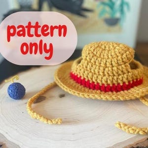 pattern only - Handmade Crochet Straw Hat for Cats & Dogs