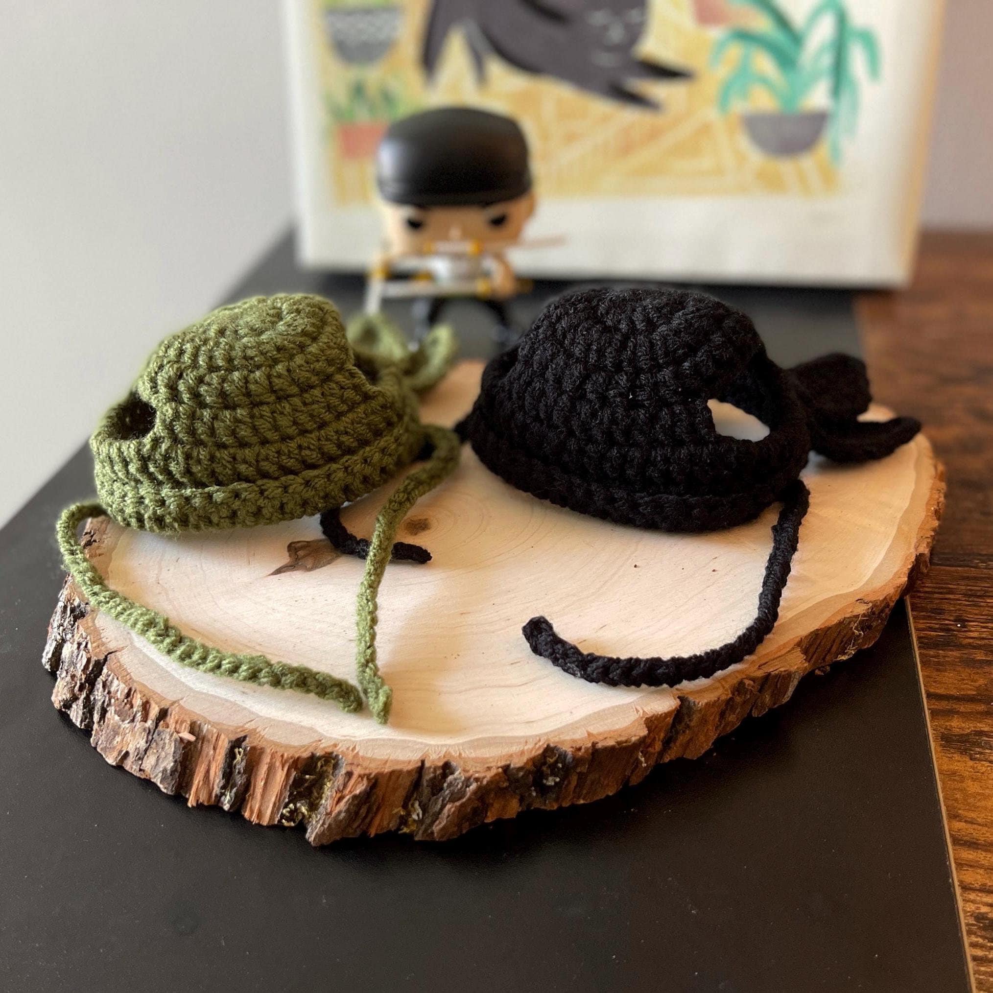 Handmade Crochet One Piece Bucket Hats  Zoro Designs New ? Roronoa Zoro has arrived in tiny crochet form  main image 2