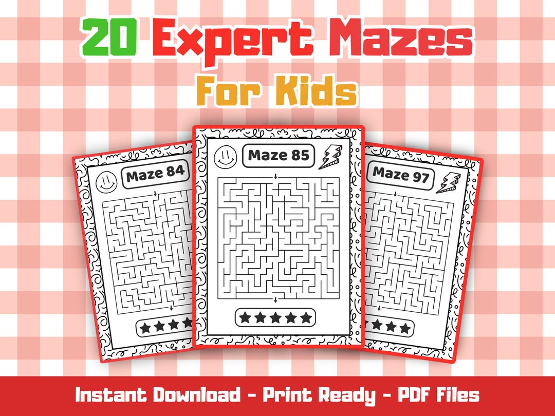 20 Expert Mazes for Kids | Printable Mazes for Ages 4–8 | Expert Level ...