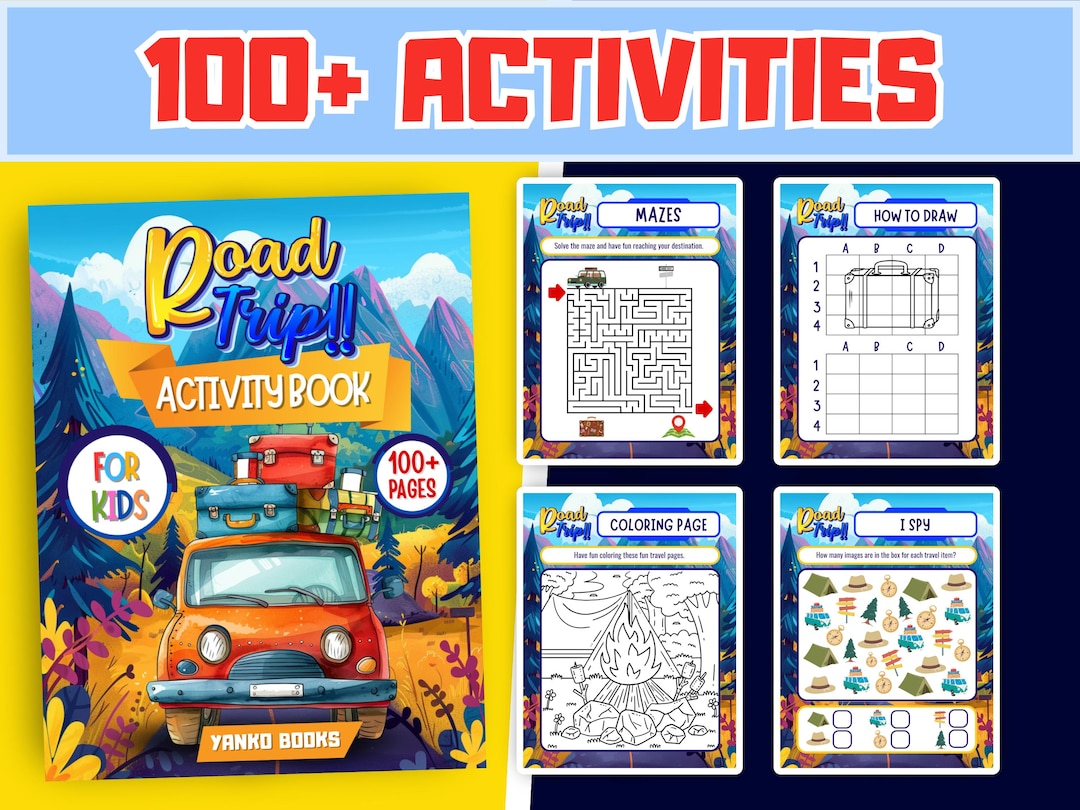 Road Trip Activity Book for Kids | Travel Games & Journal (PDF Download ...