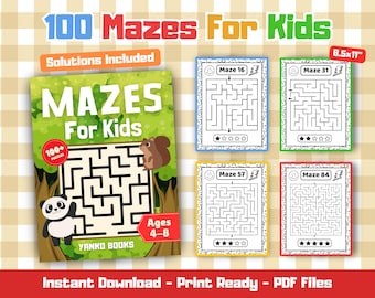 Maze Book for Kids: 100 Printable Puzzles, Ages 4-8 (PDF Download)