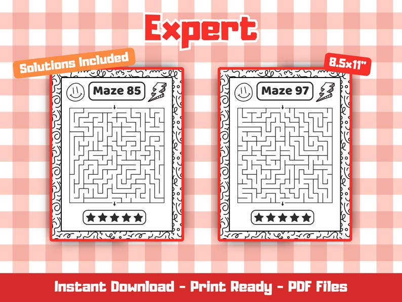 20 Expert Mazes for Kids | Printable Mazes for Ages 4–8 | Expert Level ...
