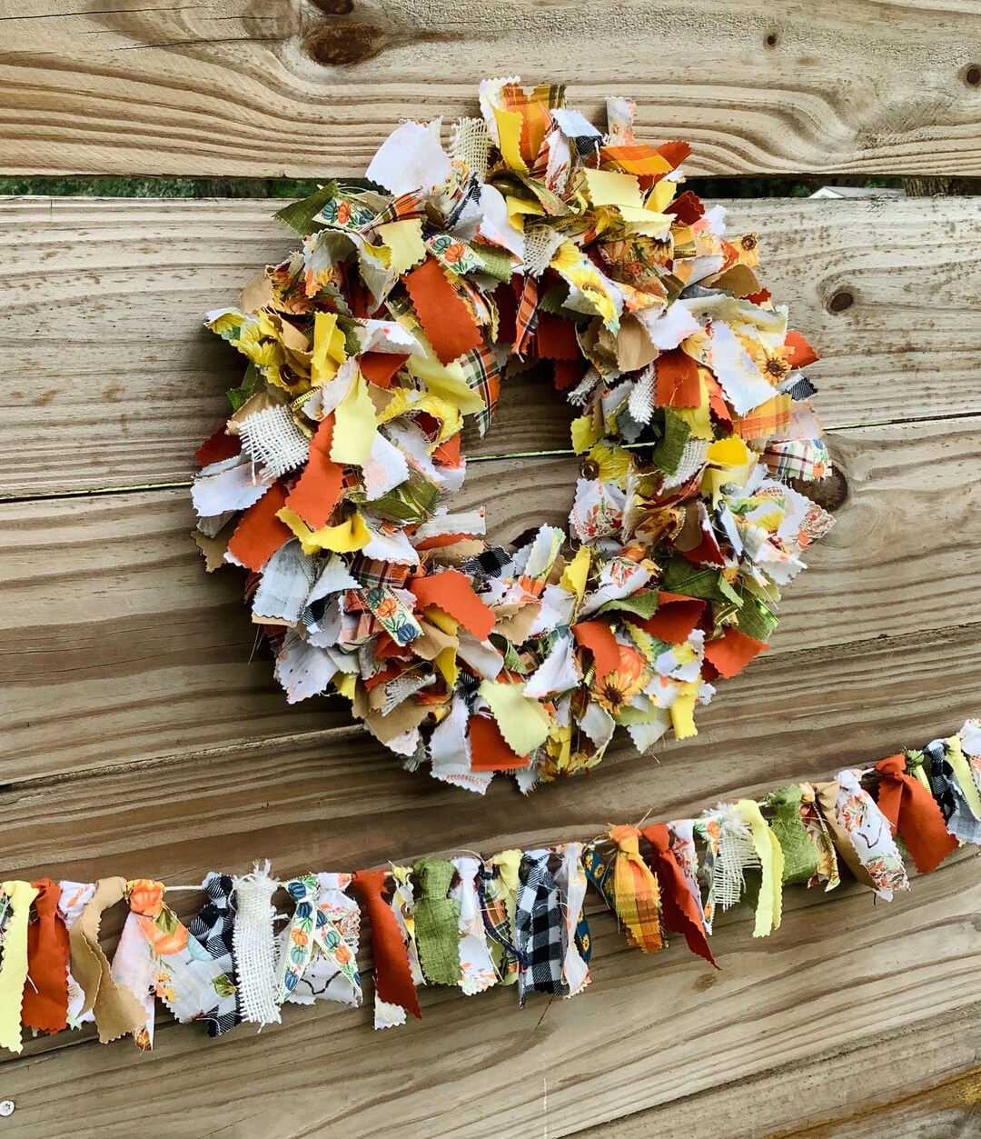Diy Fall Rag Garland Rustic Fall Fabric Rag Wreath & Garland Set – Handmade Autumn Decor - Etsy