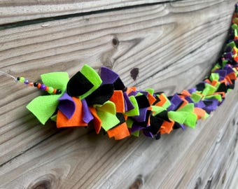 Felt Halloween Garland Neon Purple Green Orange Black