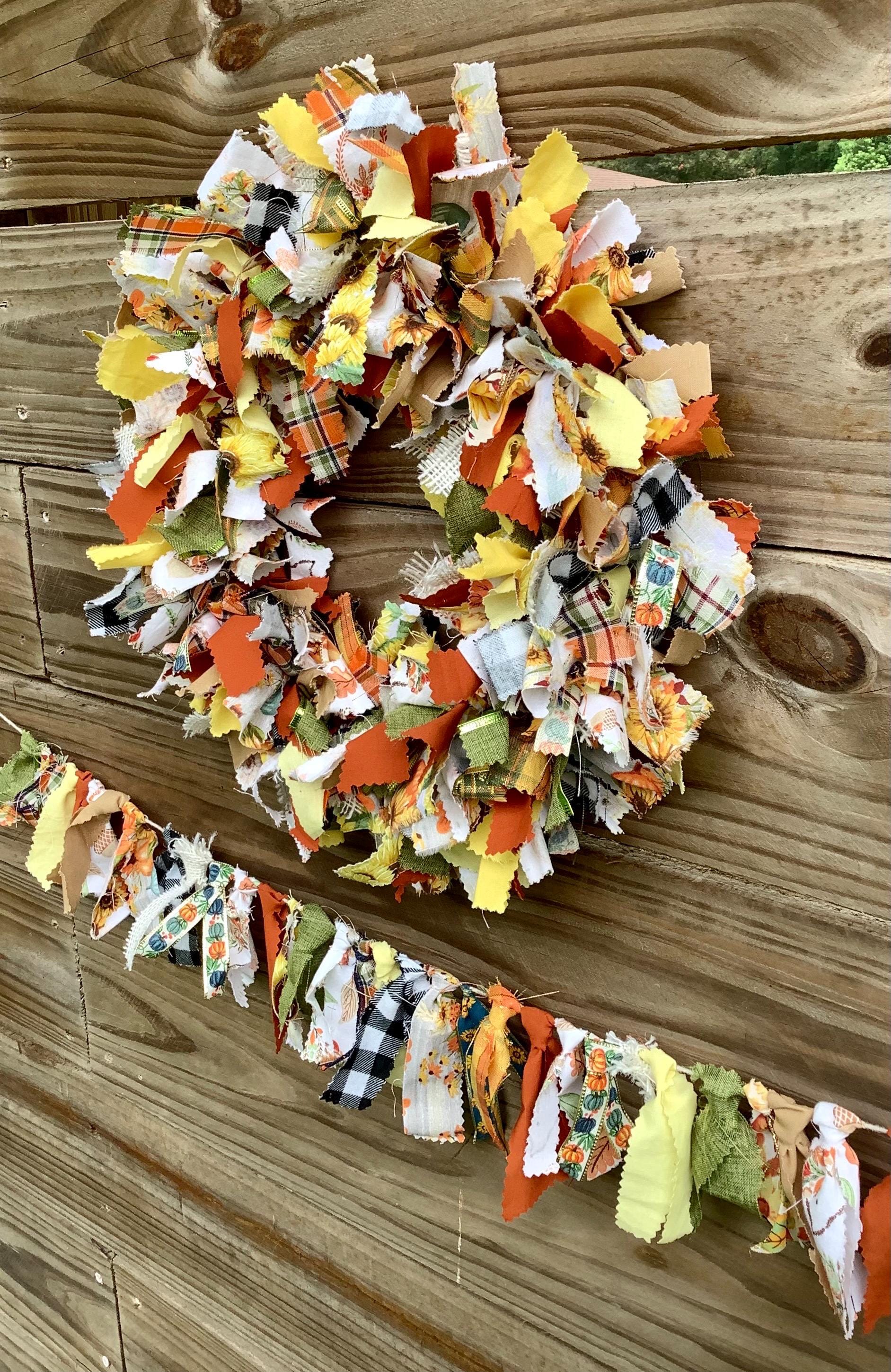 Diy Fall Rag Garland Rustic Fall Fabric Rag Wreath & Garland Set – Handmade Autumn Decor - Etsy
